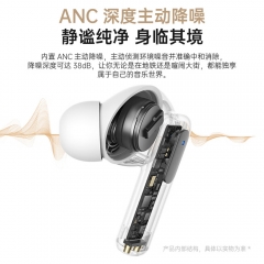 品胜真无线蓝牙耳机入耳式蓝牙5.4长续航音乐低延迟主动降噪耳机 P2适用苹果17华为小米手机 白色【主动降噪入耳式】